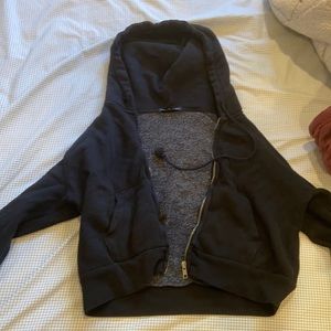 Brandy Melville black crop zip up jacket